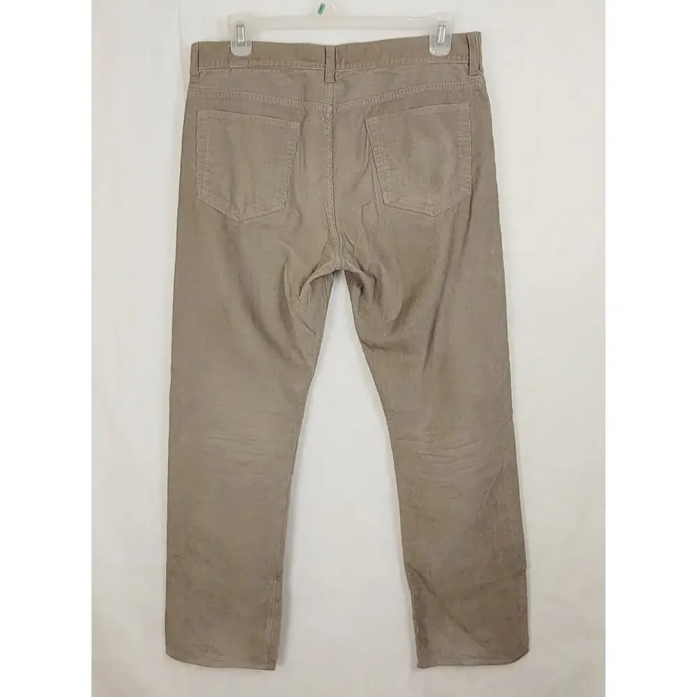 J.Crew Vintage Slim Straight tan corduroy pants size 34/32 Mens Preppy Classic